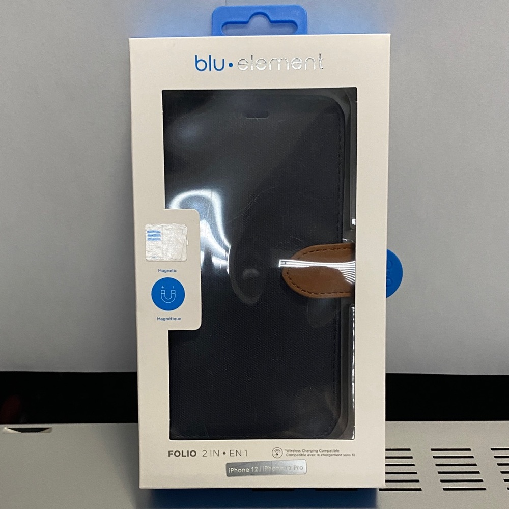 Element Black and Brown Folio 2-in-1 Case for iPhone 12/12 Pro